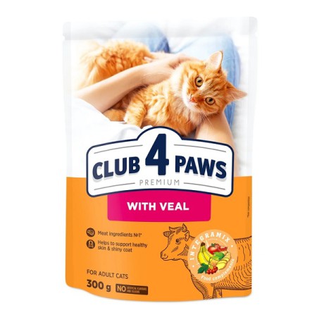 Клуб 4 Лапи Premium Veal 300 г сухий корм для кішок з телятиною
